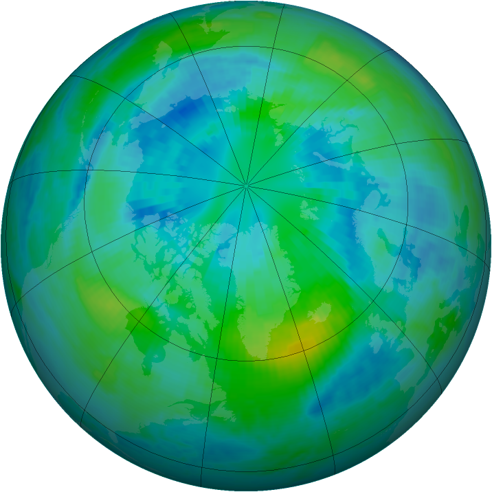 Arctic ozone map for 02 October 2000
